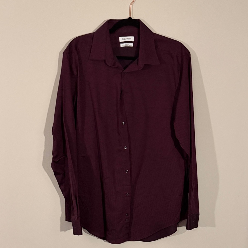 Calvin Klein Men's Deep Purple Dress Shirt